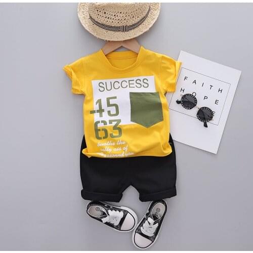 2021 Baby Summer Cartoon Clothing Children Boy Girls Letters T Shirt Shorts 2Pcs/Sets Kids Infant Clothes Toddler Cacual Suit