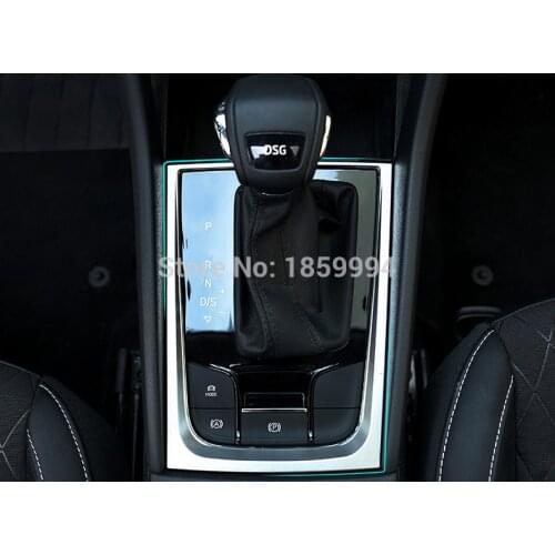 For 2017-2021 Skoda Karoq LHD chrome Interior Gear Shift Panel Frame Cover Stick Trim