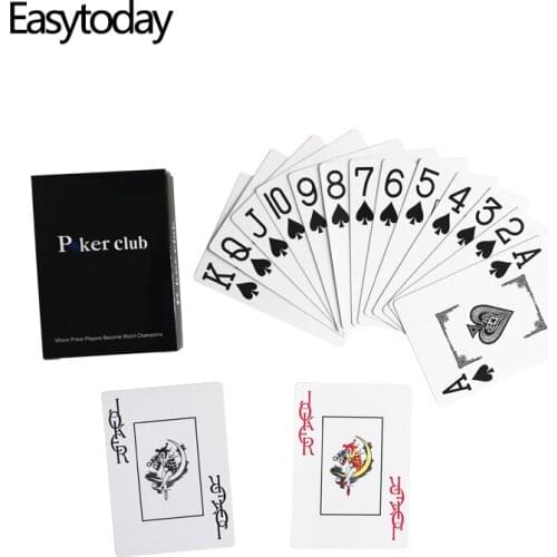 Easytoday 1Pcs/set Waterproof Plastic Playing Cards Baccarat Texas Hold'em PVC Poker Club Cards Board Games 2.48*3.46 Inch