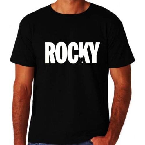 "Rocky Logo Boxing Movie Fight Gym Workout Training 80S Party New High Quality 2019 Short Sleeves Cotton Funny Tee Shirt