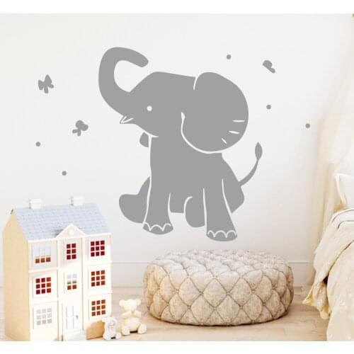 Hot Elephant Wall Sticker Removable Self Adhesive Watercolo Modern Wall Decor Art Decals
