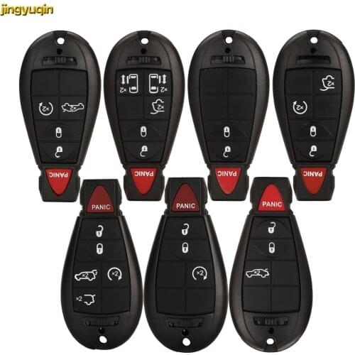 Jingyuqin 10X Remote Car Key Shell For Jeep Cherokee Grand Chrysler 300 Country Town Dodge Challenger Journey Charger 3/4/5/6BTN