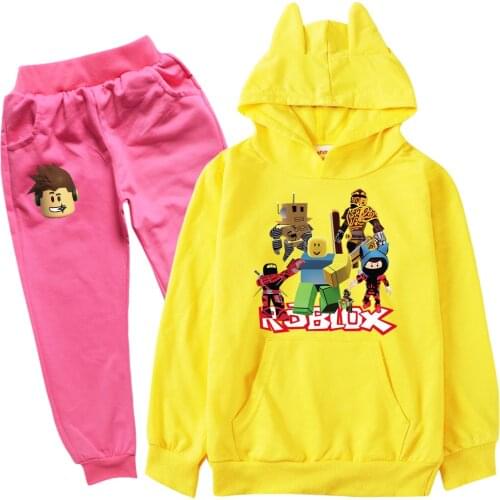 2021 Kids Clothing Sets 2PCS Boys Girls Childrens Set Cartoon animal printing Clothes sport Suit Robloxing Hoodies+Long Pants
