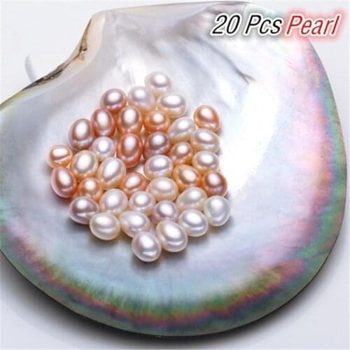 20pcs Love Wish Pearl Freshwater Vacuum-pack Oyster Round Beads 7-8mm DIY Bracelet Necklace Jewelry Making