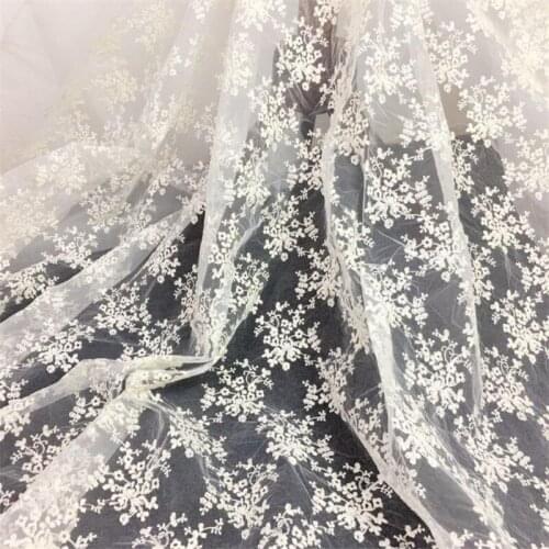 3YardsX120cm Summer Organza classic explosion style lace flowers cluster yarn lace fashion women embroidered lace fabric LC0119