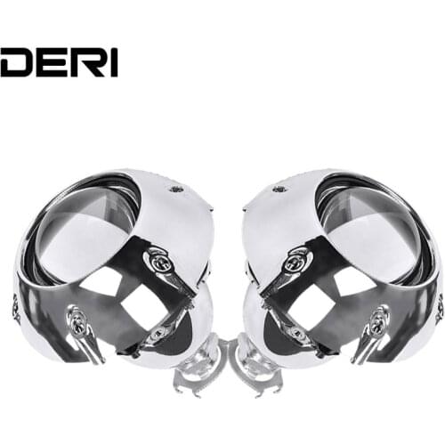 Retrofit Mini 2.5 inch HID Bixenon Projector Headlight Lens Automobiles Headlamp Lenses Kit+ Silver Shrouds H1 H4 H7 Car Styling