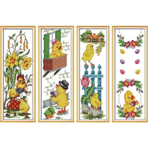 Lovely chicken cross stitch kit animal bird multi picture 14ct 11ct count print canvas embroidery DIY handmade needlework plus