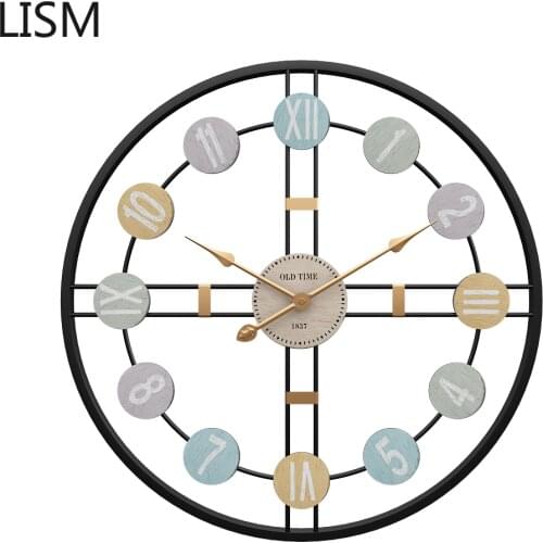 Large Number Farmhouse Minimalist Wall Clocks Home Decor Hanging Art Metal Kitchen Wall Clock Modern Design 3d Simple Wall Watch