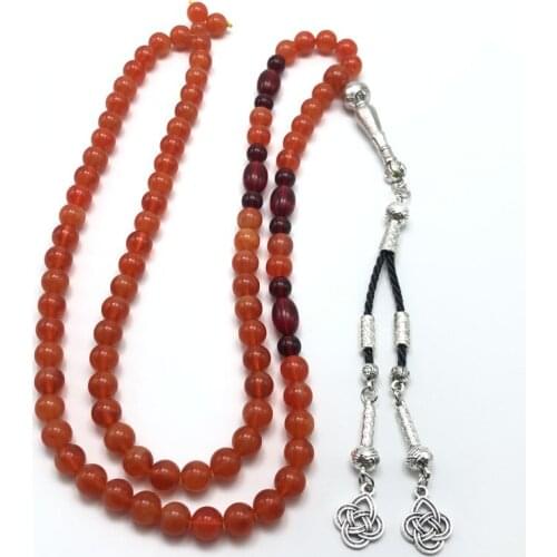 New Charm Fashion Jewelry Chinese Knot Metal Tassel Black Rope Prayer Beads Bracelet Rosary Necklace Muslim Islam Religion