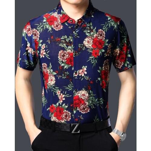 Wholesale Mens Shirts Flowers Oversized Clothing For Mens Floral Bright White Beach Shirts Hawaiian Big Size Mens Ali Express