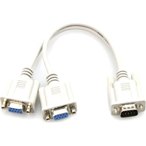 DB9 1 to 2 RS232 Serial Cable Splitter Directly Connected COM 2 in 1 Data Male to Female Converter for Cash Register POS Display