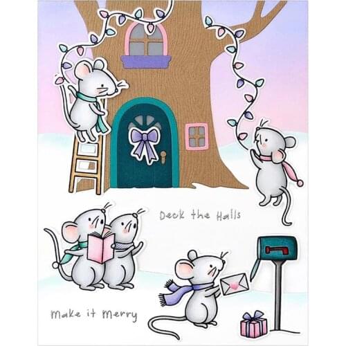 Tree House Cutting Dies For DIY Scrapbooking Album Embossing Paper Cards Making Crafts Winter Small Animals Happy Home New Dies