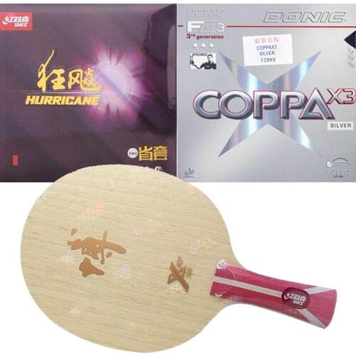 Pro Combo Racket DHS Hurricane BO X ALC Blade with Hurricane 3 Professioanl and Donic COPPA X3 Silver Table Tennis Rubber