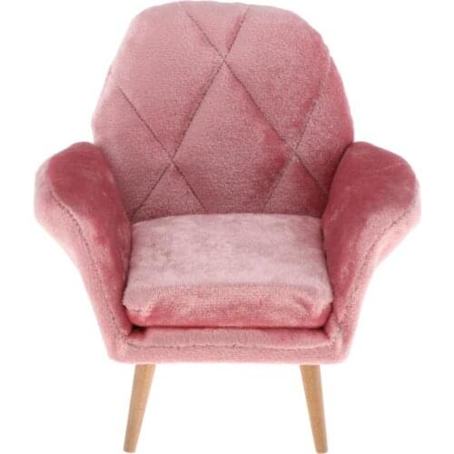 Pink Dollhouse Miniature Single Sofa for Blythe Living Room Bedroom Decor