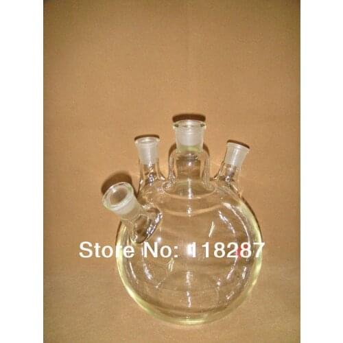 3000ml,24/29,4-neck,Flat Bottom,Glass Flask,3L,Four Necks,Heavey Wall,lab glassware flask