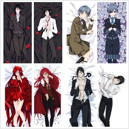 Suef Anime Manga Black Butler Sebastian Ciel Grell Dakimakura Two Sided Pillow Cushion Case Cover