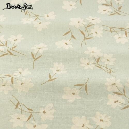 Light Green HomeTextile Sewing Tissu For Tablecloth Booksew Quilting Pillow Bag Curtain Cushion Flower Style Cotton Linen Fabric