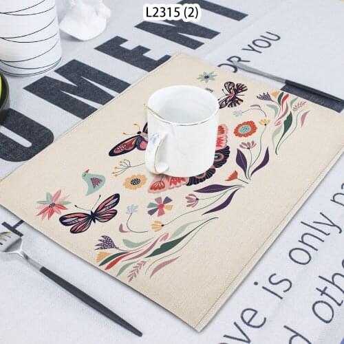 Grass Insect Printed Napkin Cloth Home Table Decoration Table Mat Untersetzer Table Towel Tea Towel Coaster 42*32 Servilletas