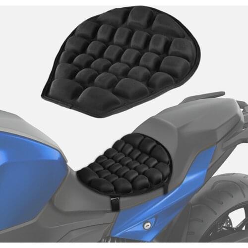 Motorcycle Seat Cushion Universal Inflatable Air Pad Universal Motor Seat Mat for Yamaha KTM AIRHAWK Black