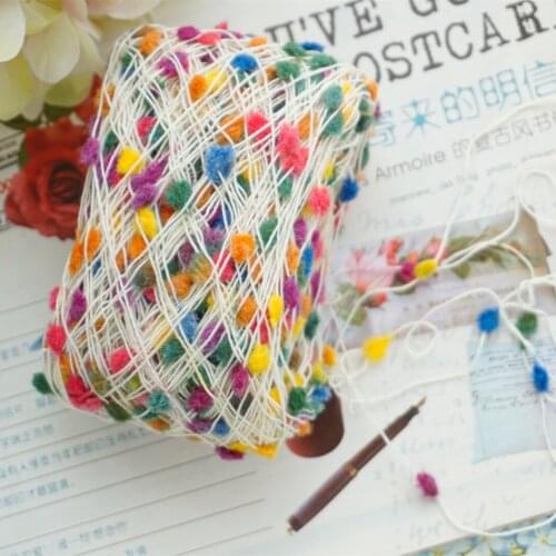 Japan Korea Trendy Spring Summer Multi-color Fancy Yarn 100% Polyester Multi-color Knot Yarn for Hand Knitting Sweater Cardigan