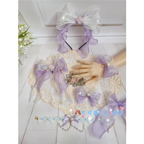 Lolita Gradient Shell Side Clip Hair Clip Hair Band KC White Shell Lolita Hair Bow