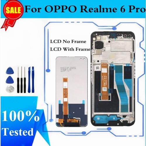 For OPPO Realme 6 Pro RMX2061 RMX2063 LCD Display Touch Screen Digitizer Assembly With Frame For Realme 6 Pro Display Screen