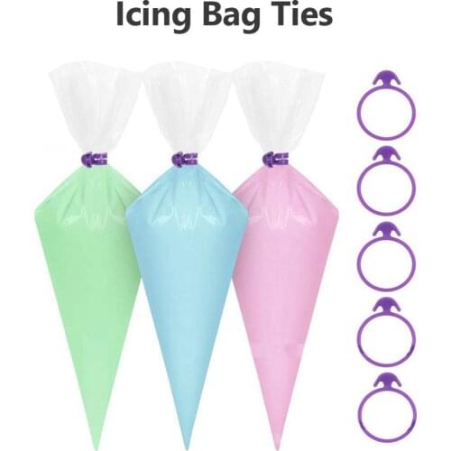 10Pcs/Set Silicone Sealing Circle Clip Icing Bag Buckle Strap Cream Pastry Bag Ties Bag Cake Baking Decorating Assistance Tool