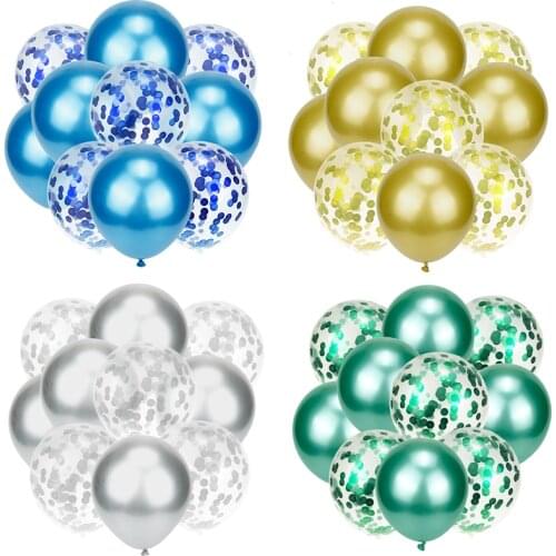 10pcs/lot Metallic Balloons Gold Star Foil Confetti Transparent Balloons Kids Adult Birthday Wedding Party Balls Ballon Decor