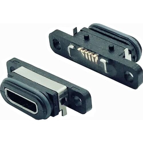 1000pcs Micro 5Pin USB Female Socket Connector Waterproof Power Charging Jack Port With Screw Hole DIY electronic Charge Dock