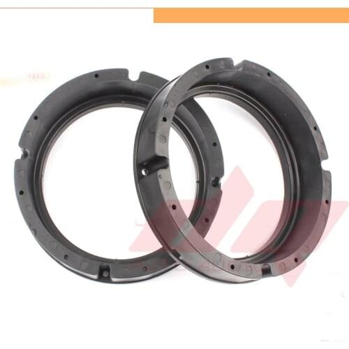 2PCs 6.5inch Speaker Mount for Vw Skoda Front Door Stereo Speaker Mat Adapter Plates Bracket Ring Mat Black Nylon