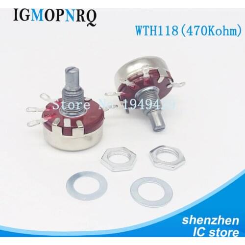 2PCS WTH118 470K 2W 1A Potentiometer New Authentic Variable Resistor VR Resistance 470K Ohm