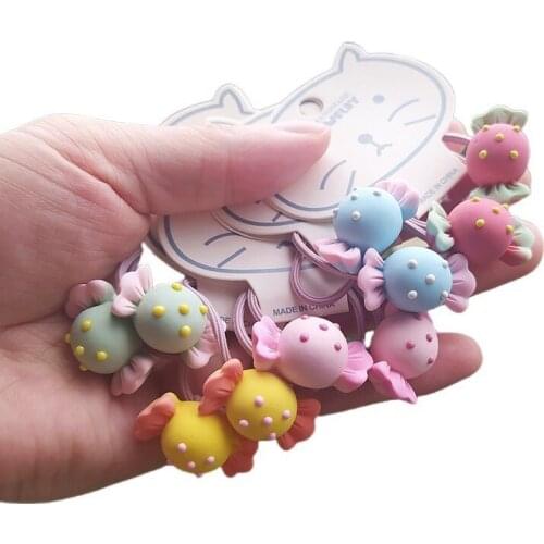 2PCS Fresh Candy Princess Headwear Cute Kids Elastic Hair Bands Children Hair Ties Ropes Girls Accessories Baby Headdress