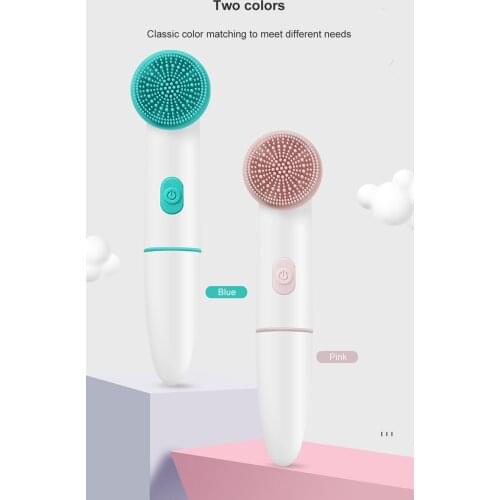 2 In 1 Electric Face Cleansing Brush Silicone Vibration Massage Facial T Zone Deep Cleaning Remove Exfoliating Skin Care Tools