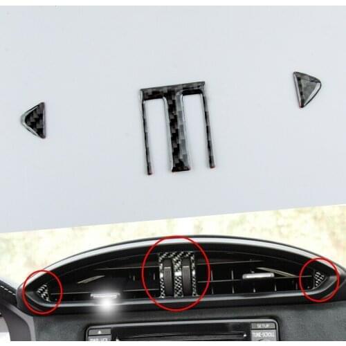 3Pcs Carbon Fiber Central Control Air Vent Outlet Cover Trim Fit for Subaru BRZ Toyata 86 2013 2014 2015 2016 2017 2018-2020