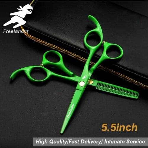 5.5inch Green paint Japanese 440C Hair Scissors Haircut scissors professional hair scissors high quality