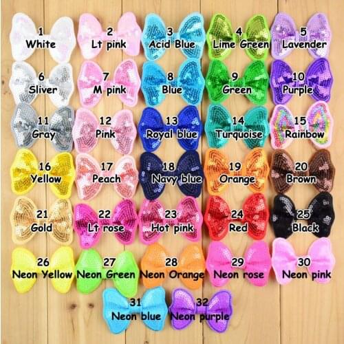 60 pcs/lot , SEQUIN BUTTERFLY BOW Clips , DIY Hair Clips
