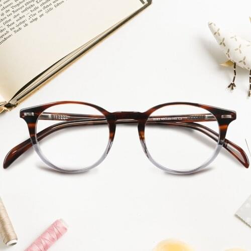 Acetate Optical Prescription Eye Glasses for Men and Women Round Glasses Frame Vintage Eyewear Retro Full Rim Eyeglasses