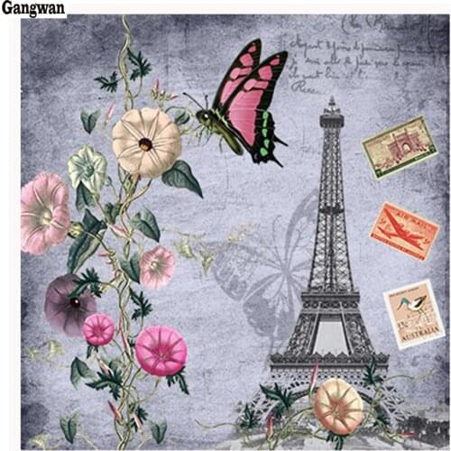 Diamond Mosaic Diy Diamond Embroidery Paris Tower flower stamp craft gift 3d full square round cross stitch Diamond painting