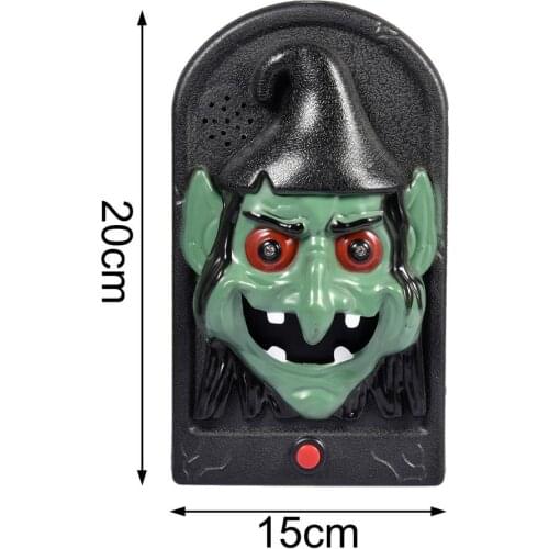 Animated Evil Witch Door Bell Doorbell Eye Light Sound Halloween Prop Scary Spooky Sound Halloween Decoration Dropshipping