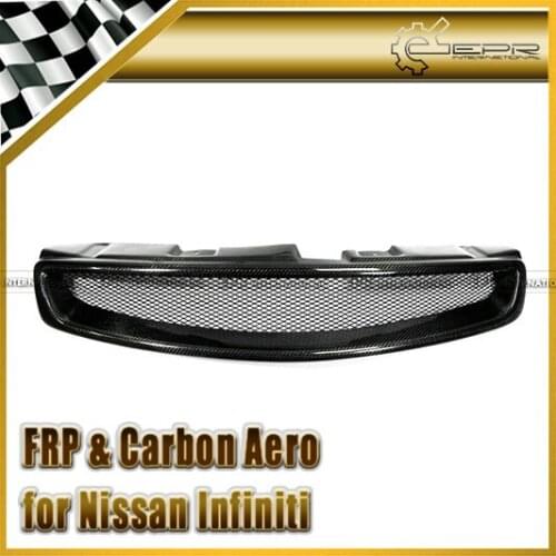 Car Styling Carbon Fiber CF Front Grille Fit For Infiniti 2003-2007 G35 2D Coupe JDM Style Front Grille Mesh