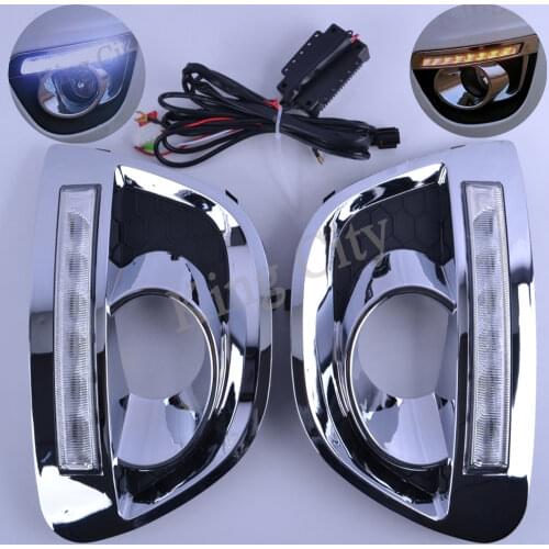 CAPQX 1Pair For Great Wall Hover Haval M4 2012-2014 Front Bumper LED Daytime Running Light DRL Lamp Day Fog Light Cover Frame