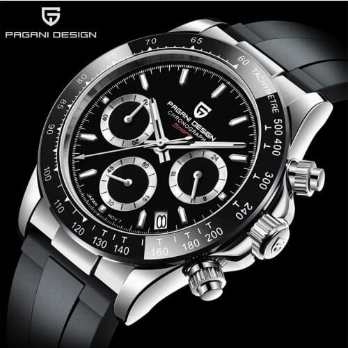 PAGANI DESIGN Stainless Steel Waterproof Men Quartz Watches Sports Chronograph Sapphire Glass Watch for Men Relogio Masculino