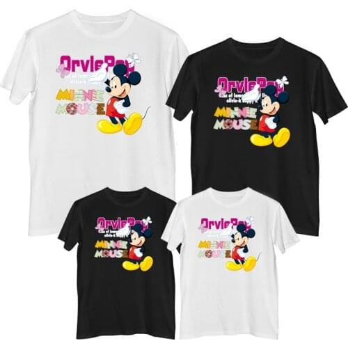 Disney Mickey Mouse T-shirt Summer Comfortable 100% cotton Fashion Women t-shirts Girl clothes mother daughter matching clothes