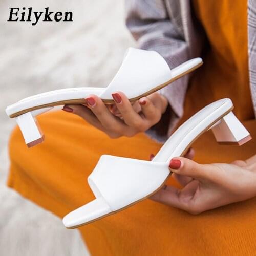 Eilyken High Quality PU Soft Leather Slippers Women Summer Beach Peep Toe Slides Shoes Female Outdoor Leisure Sandals Size 35-42