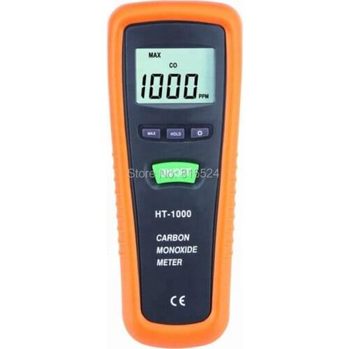HT-1000 Portable Handheld Digital LCD CO Monitor Meter Gas Detector Carbon Monoxide Analyzer Supports Manual Zeroing