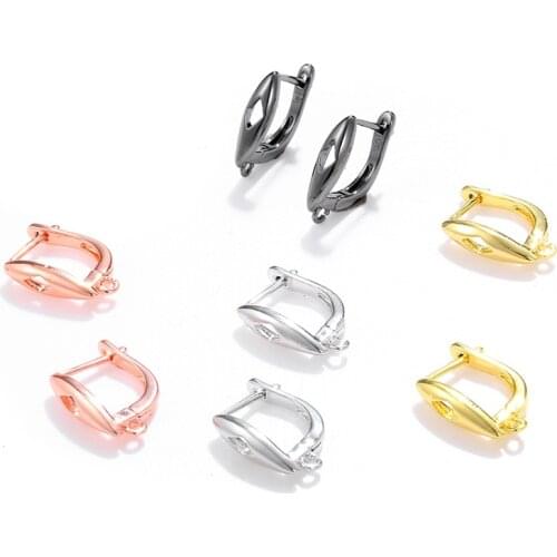 JunKang 1 Pair Copper Earrings Hooks Accessories Jewelry Making Evil Eye Rose Gold Black DIY Handmade Tassel women gifts