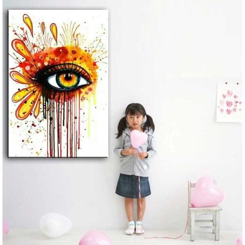 Oil painting hand-painted canvas Eyes close-up picture high quality Household adornment art Eyes abstract painting 168017