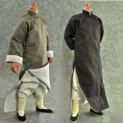 1/6 Scale Yip Man Kungfu Robe Donnie Yen Wing Chun Clothing Set for 12in Action Figure Accessories Collection