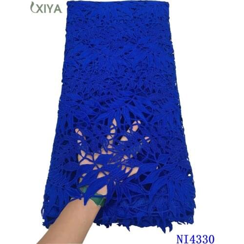 Nigerian Milk Silk Lace Fabric Royal Blue African Cod Lace Milk Fiber Lace Fabric Guipure Lace for Party Wedding Sew NI4330