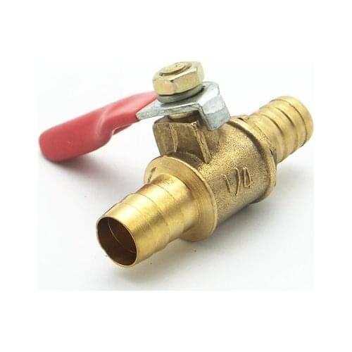 10mm Hose Barbed x 10mm Hose Barbed Two Way Brass Ball Valve For Oil Water Air